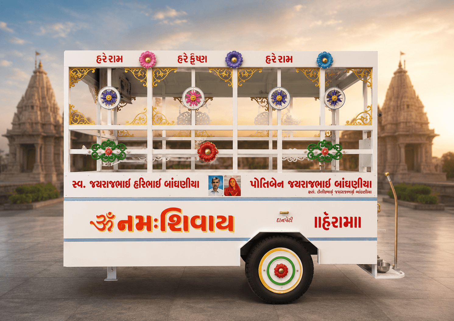 શાંતિ રથ મોક્ષ રથ પાછળનો દૃશ્ય રેમ્પ સાથે